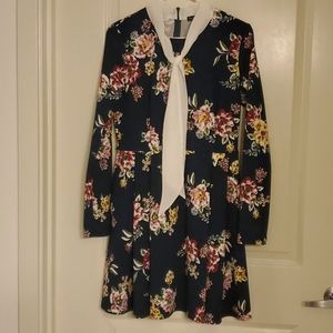 Dark Green Printed Retro Dress